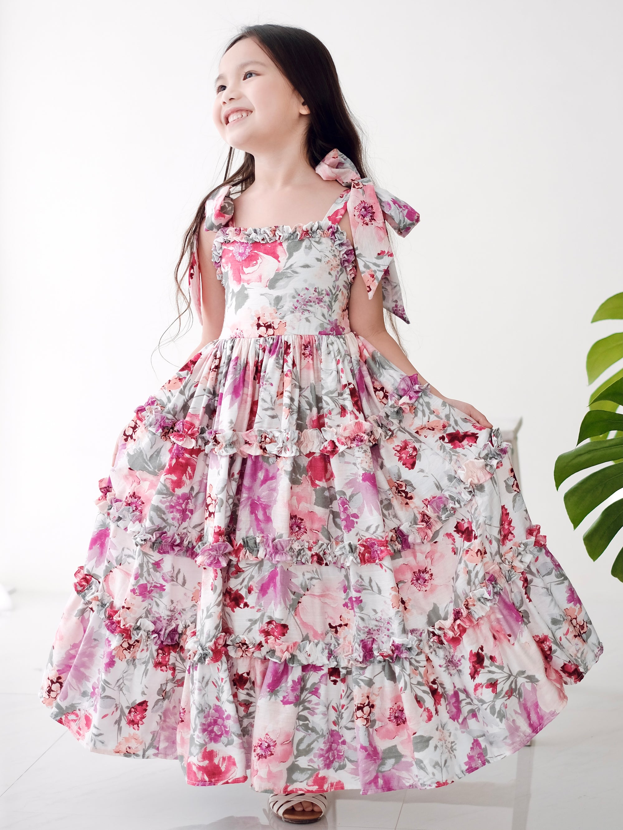 Ingrid Linen Maxi Dress | Floral