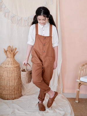 Penny Linen Overalls | Caramel