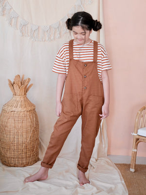 Penny Linen Overalls | Caramel