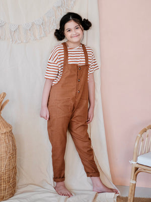 Penny Linen Overalls | Caramel