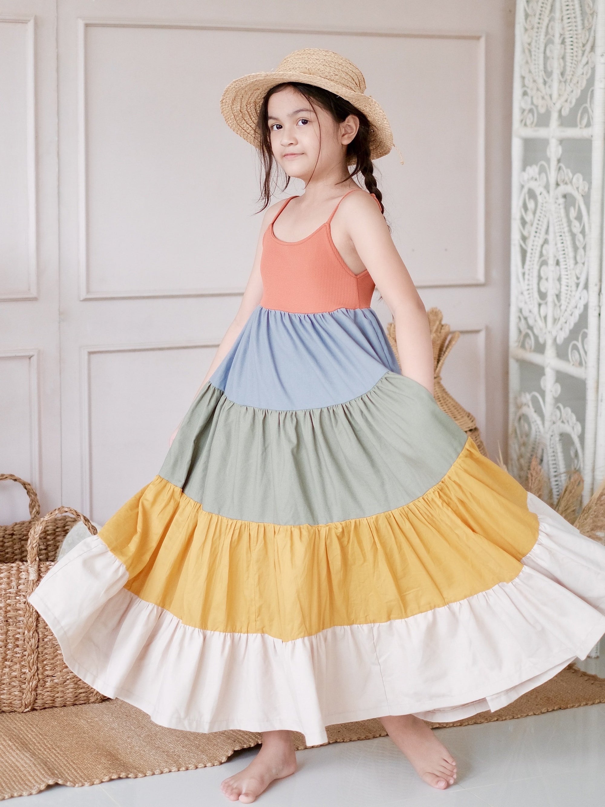 Calliope Color Block Midi Dress