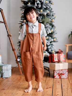 Penny Linen Overalls | Caramel