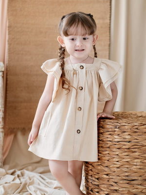 Esmae Linen Dress | Warm Beige